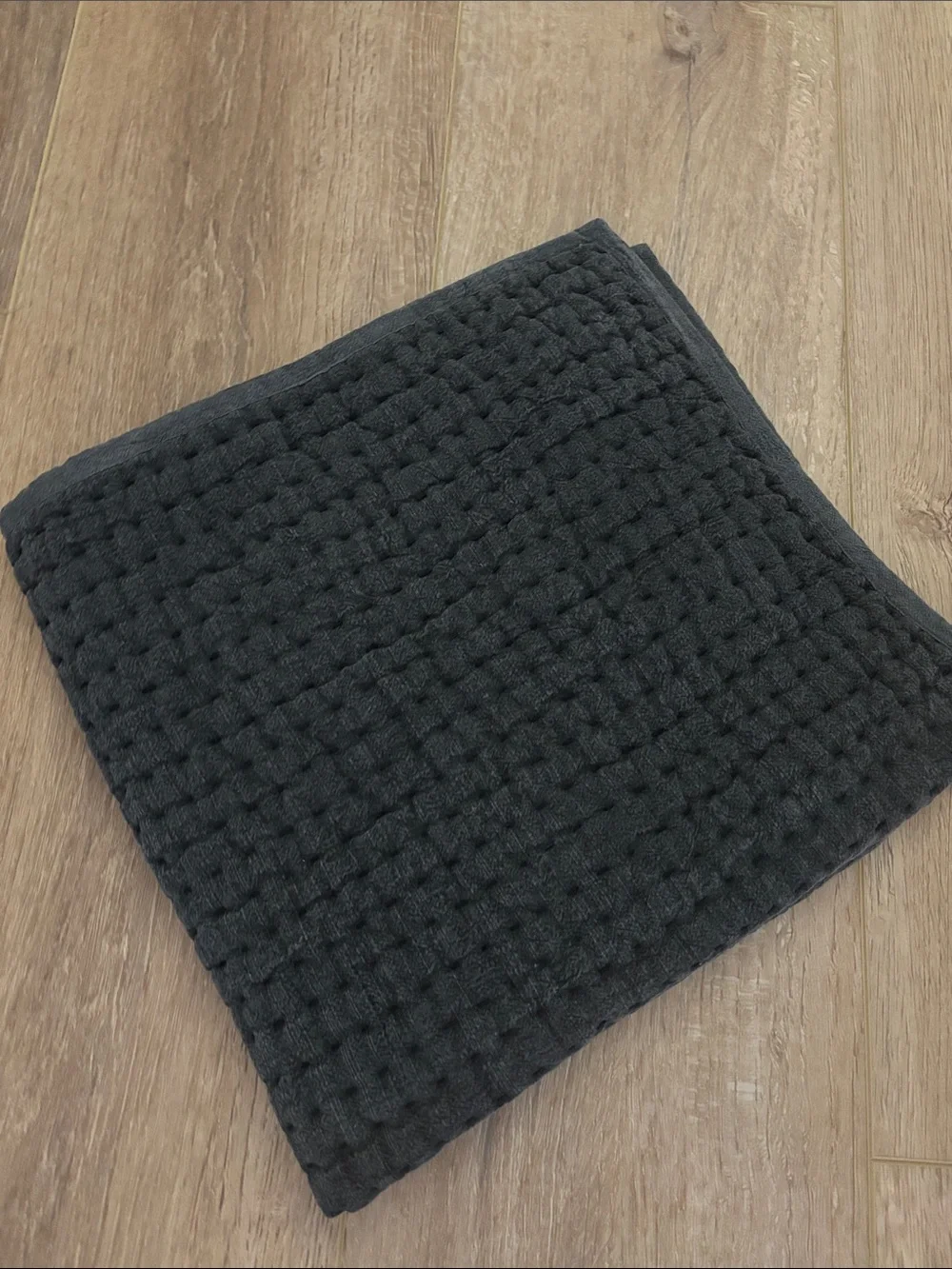 Pottery Barn Pick Stitch Quilted Dark Gray Euro Sham 26”